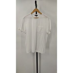 Quince Men 100% Pima Cotton Luxe Touch Pocket Tee White Sleeved Top M